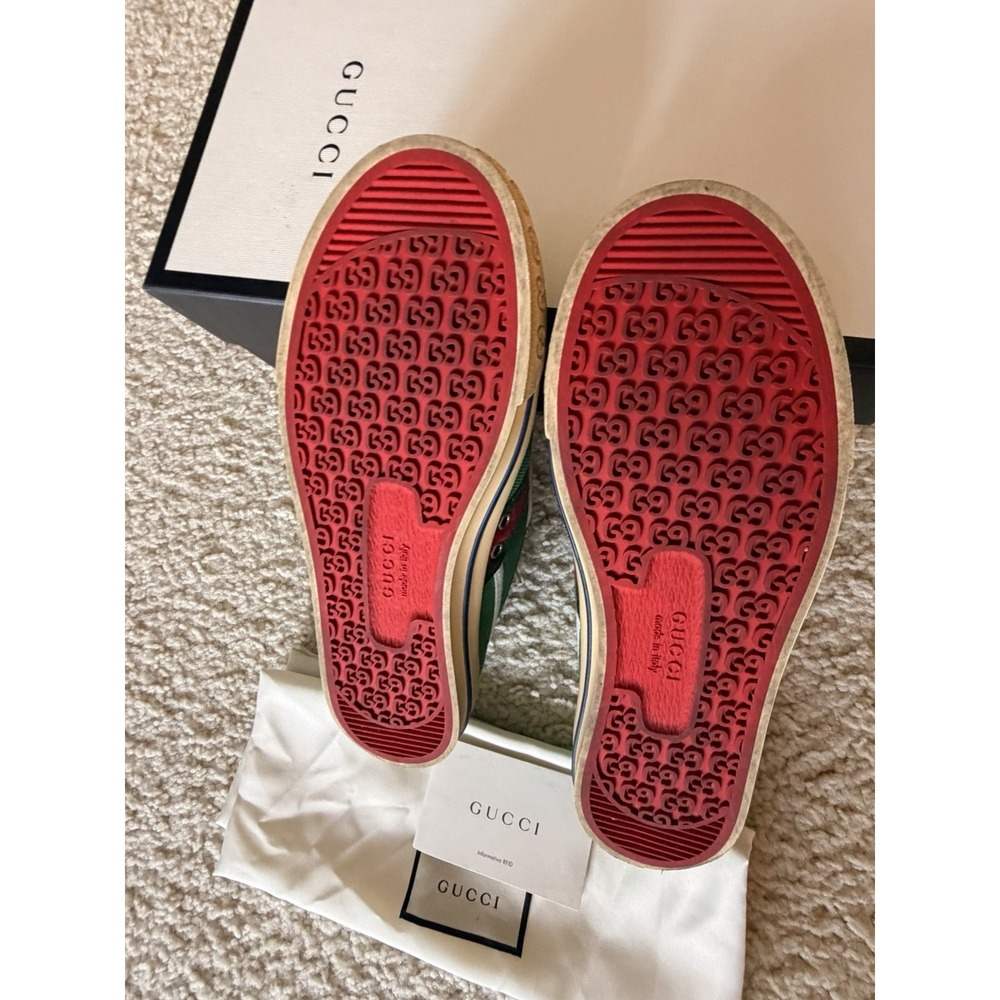Rare Gucci Tennis 1977 Green Canvas Sneakers 606111-GZO30-3760 Men US 8.5 - Picture 2 of 11